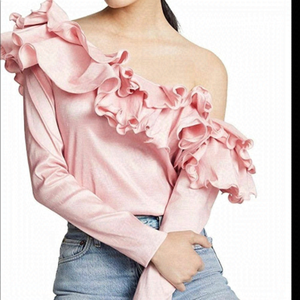 Petersyn Lou Cameo Off the Shoulder RuffleTop Pink